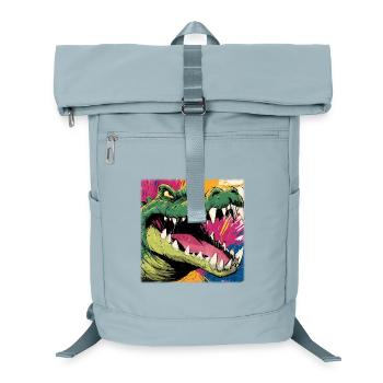 Giftgrünes Krokodil – Street Art Monster Design - Laptop-Rucksack  - Eisblau - Vorne