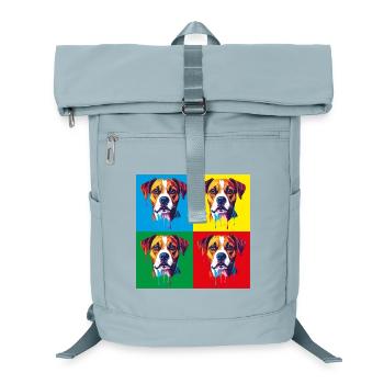 Pop-Art Hund Vierfarbig - Laptop-Rucksack  - Eisblau - Vorne