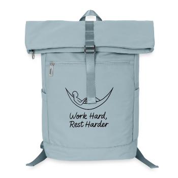 Hart arbeiten, ausruhen, härter Hängematte - Laptop-Rucksack  - Eisblau - Vorne