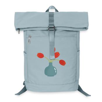 Éclatement de tulipe dans un vase turquoise - Sac à dos ordinateur - bleu glacier - Devant