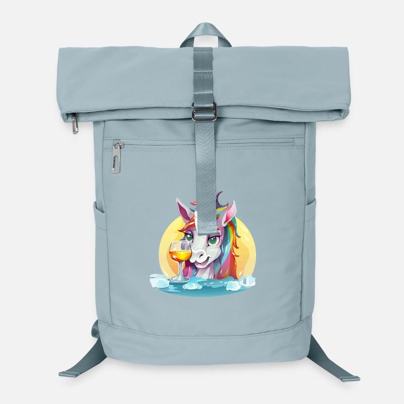 Buntes Einhorn mit Wein Laptop-Rucksack 