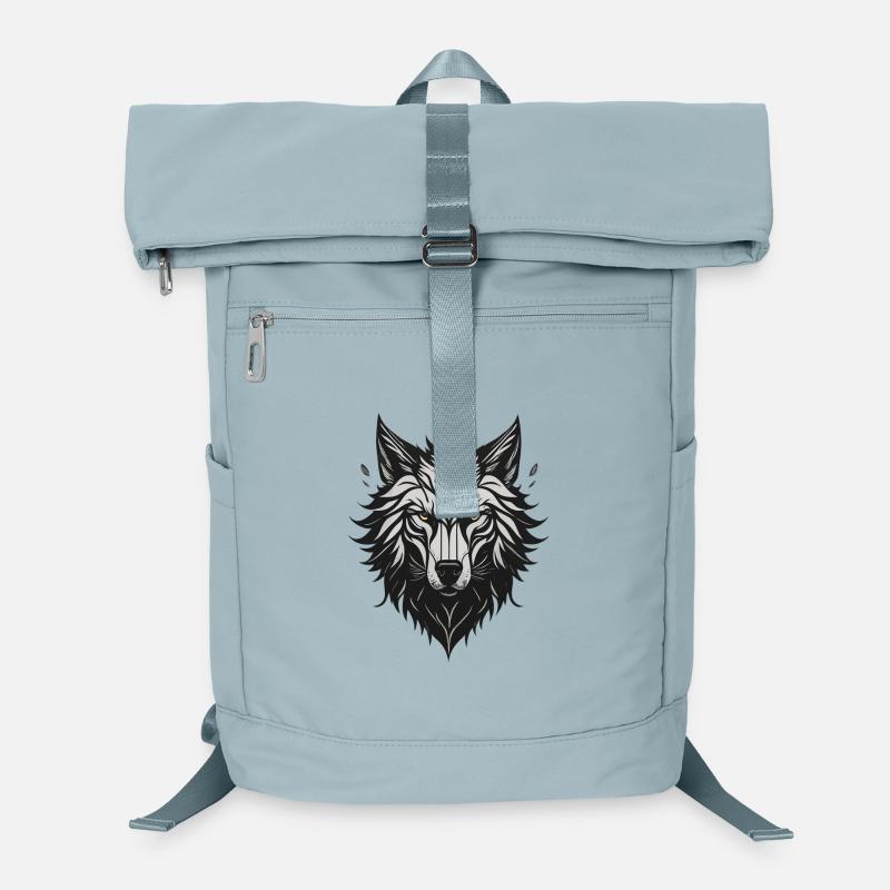 Loup Stylisé Nocturne Sac à dos ordinateur