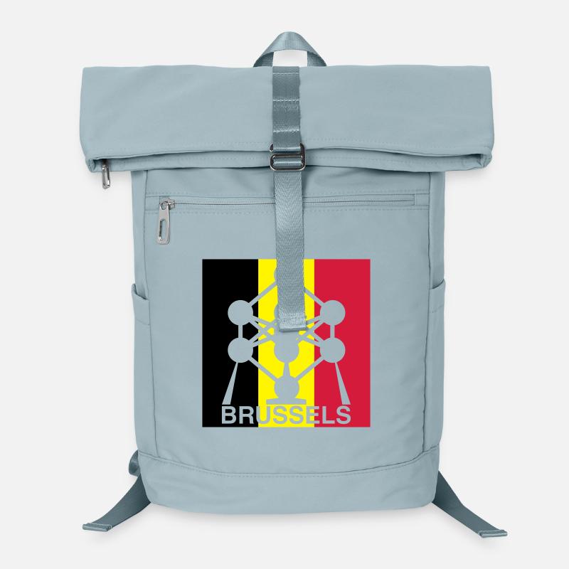 Brussels Atomium – Icône du Carré du Drapeau belge Sac à dos ordinateur