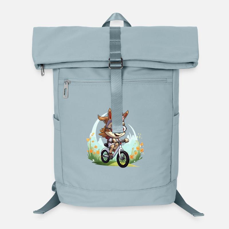 Blumenkranz Hirsch auf Fahrrad Laptop-Rucksack 