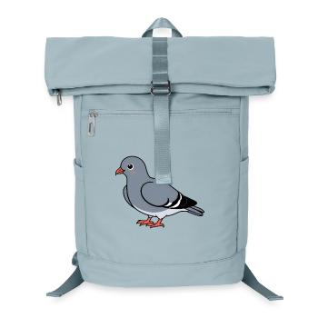 Cartoontaube Grau mit Orangenfüßen - Laptop-Rucksack  - Eisblau - Vorne