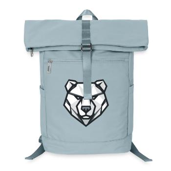 Logo ours géométrique, symbole force et puissance - Sac à dos ordinateur - bleu glacier - Devant