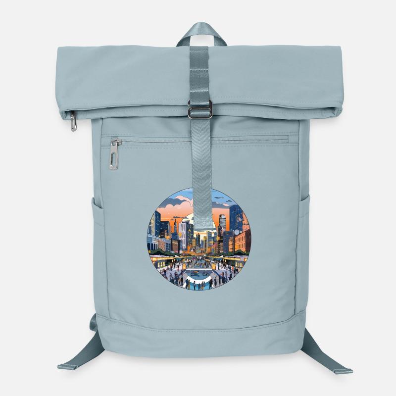 Sonnenuntergang über der Skyline Laptop-Rucksack 