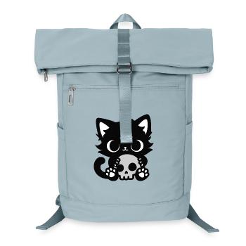 Chat mignon effrayant avec un crâne | Motif d’Halloween - Sac à dos ordinateur - bleu glacier - Devant