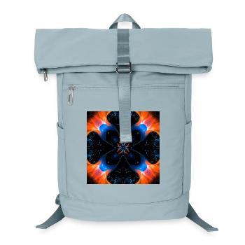 Fractal Art Digital Flower - Laptop Backpack - ice blue - Front