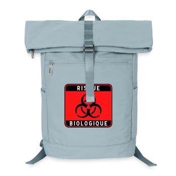 Panneau danger biologique, risque infectieux, mati - Sac à dos ordinateur - bleu glacier - Devant