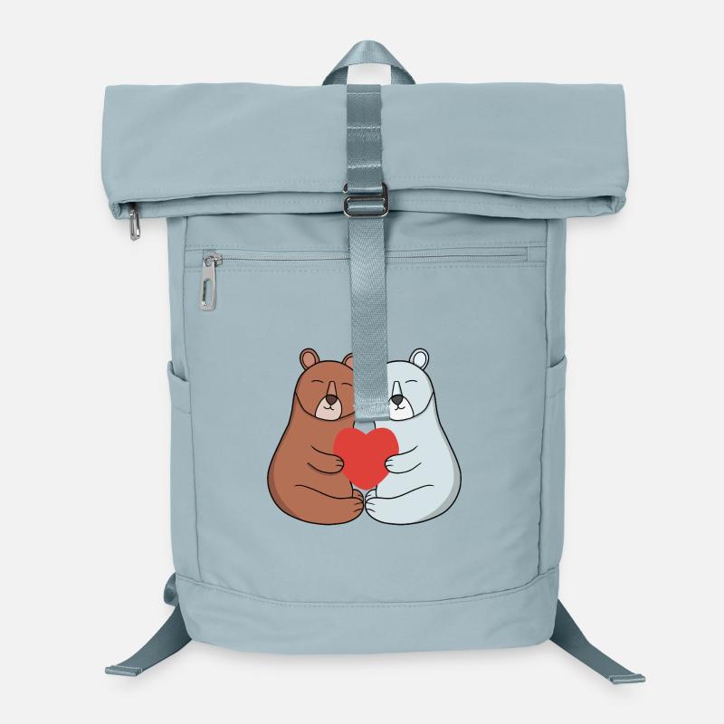 Adorable Bear Couple Cuddling with Heart Laptop Backpack