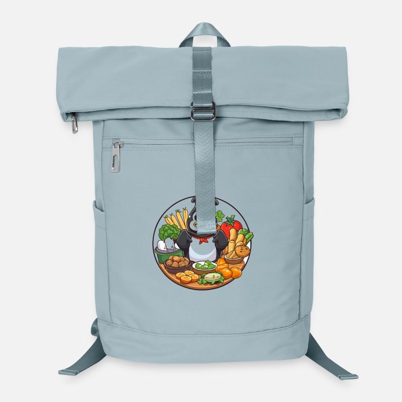 Cuisson du manchot dans un panier de légumes Sac à dos ordinateur