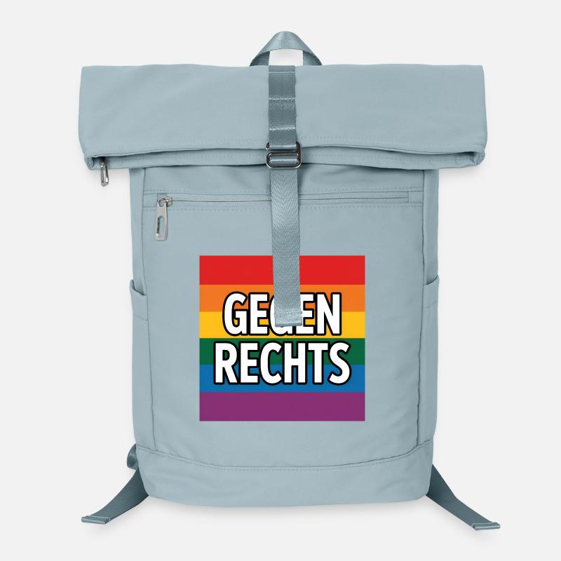 Gegen Rechts - Antifa Regenbogen Tee Laptop-Rucksack 