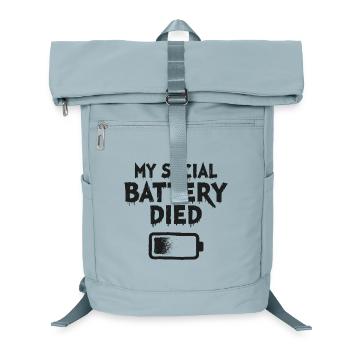 My Social Battery Died Introvertiert Statement - Laptop-Rucksack  - Eisblau - Vorne