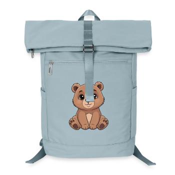 Cuddly Bear Cartoon - Cute Brown - Laptop Backpack - ice blue - Front