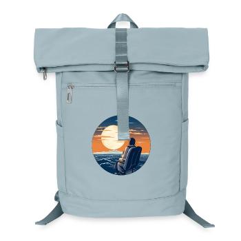 Moonlit night by the sea view - Laptop Backpack - ice blue - Front