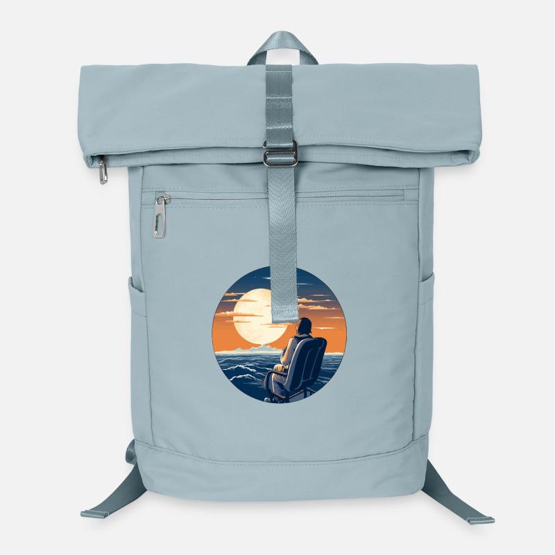 Nuit au clair de lune au bord de la mer Sac à dos ordinateur