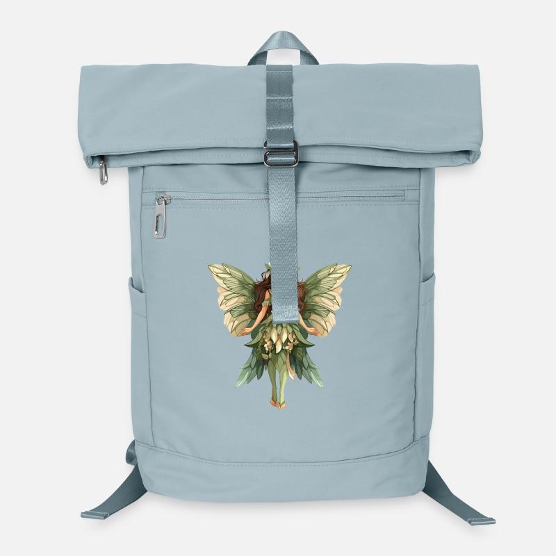 Fée de la forêt en robe de feuilles Sac à dos ordinateur