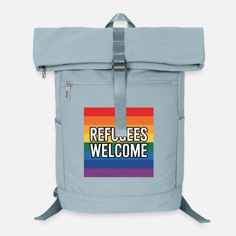 Refugees Welcome - Antifascist Merch Laptop-Rucksack 