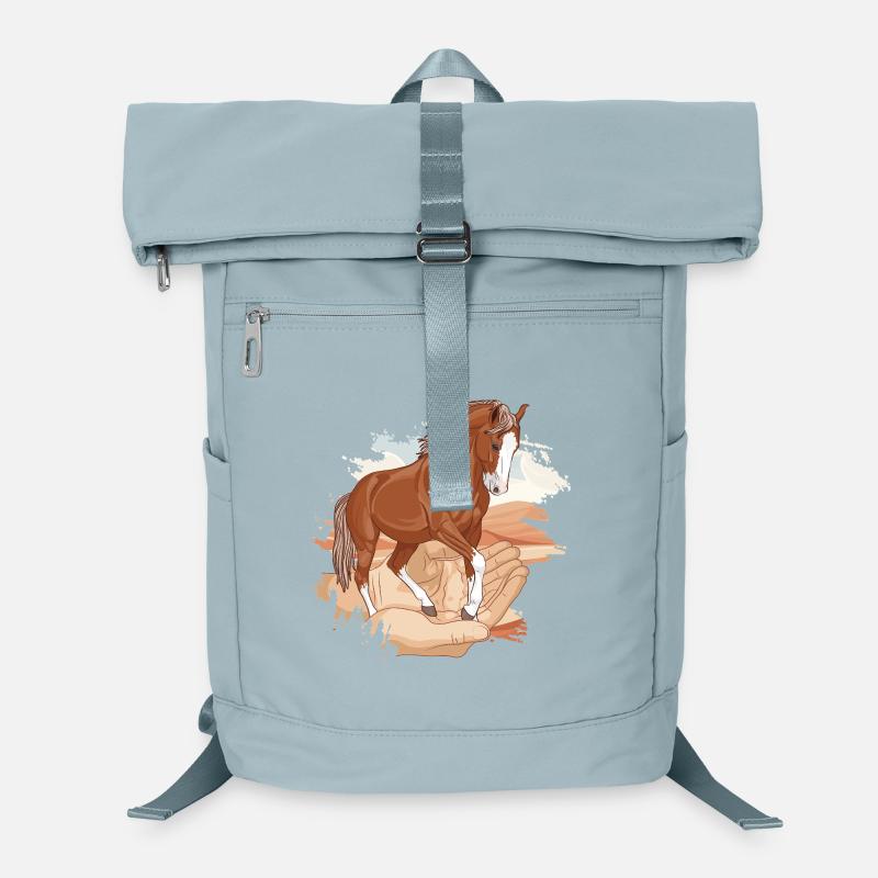 Ein Marwari-Pferd in zwei gefalteten Händen Laptop-Rucksack 