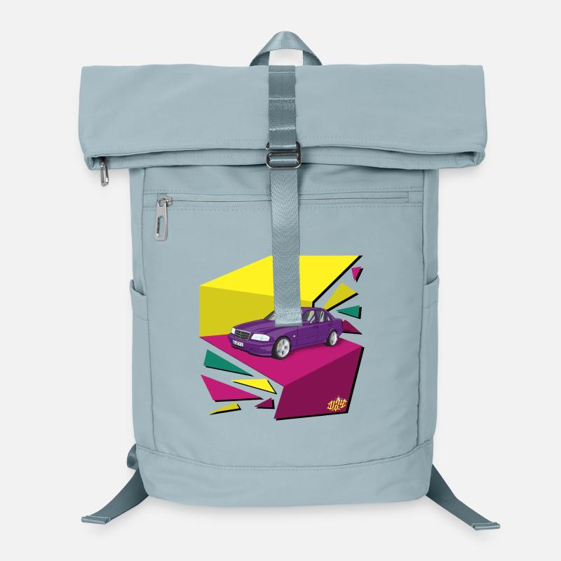 Purple car in neon geopattern Laptop Backpack