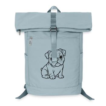 Bulldog Line Art – Cute & Clear - Laptop Backpack - ice blue - Front