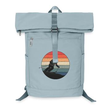 Skiing downhill in sunset - Laptop Backpack - ice blue - Front