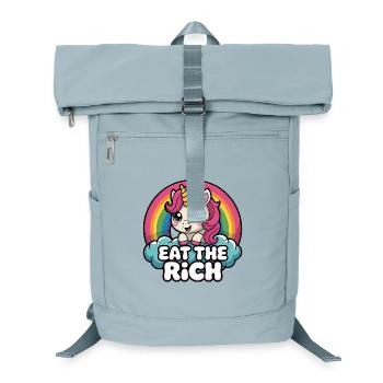 Eat the Rich - Lustiges Sozialismus-Design - Laptop-Rucksack  - Eisblau - Vorne