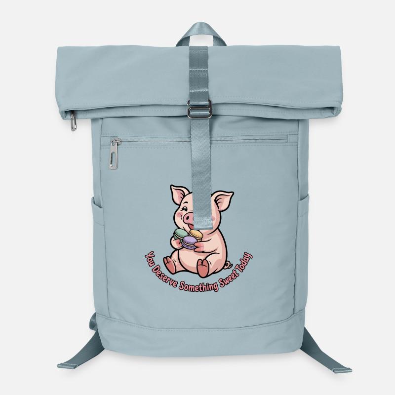 Süßes Schweinchen mit Macaron Laptop-Rucksack 