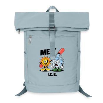 Dessin animé sur la fonte de la glace et le changement climatique - Sac à dos ordinateur - bleu glacier - Devant