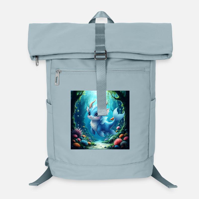 Wasserblauer Drache Laptop-Rucksack 