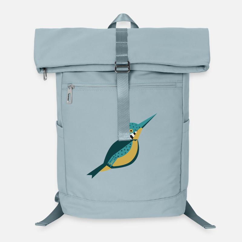Geometrischer Eisvogel mit Punkten L-Blau Laptop-Rucksack 