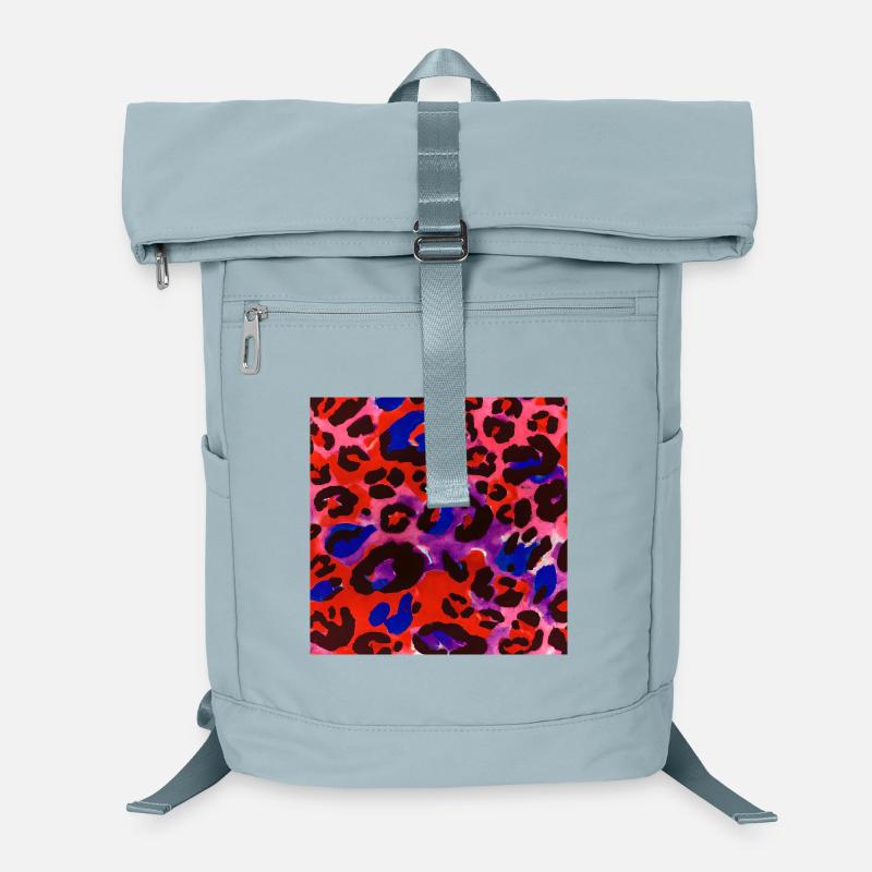 Neon Leoparden Regenbogen Muster Laptop-Rucksack 