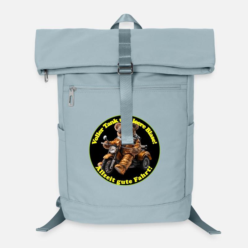 Bear on motorcycle with full tank Laptop Backpack