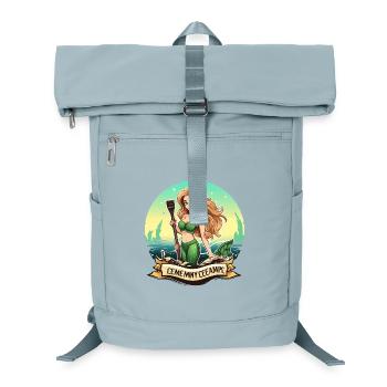 Grüne Meerjungfrau Strandmalerin - Laptop-Rucksack  - Eisblau - Vorne