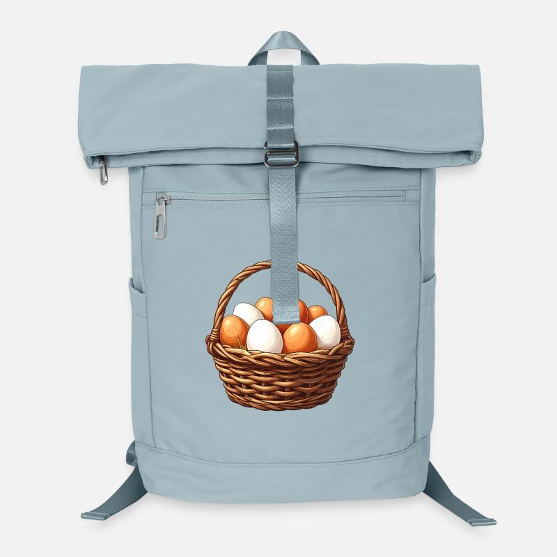 Panier d’œufs bruns et blancs Sac à dos ordinateur