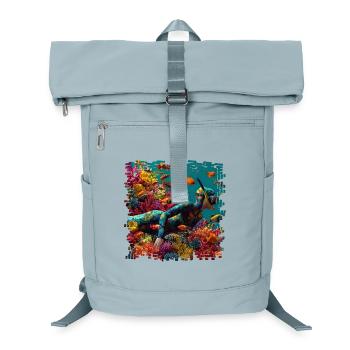 Korallenriff Taucher Panorama - Laptop-Rucksack  - Eisblau - Vorne