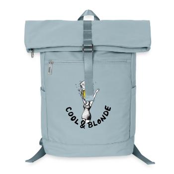 Kühl und blond: JGA-Bier-Illustration - Laptop-Rucksack  - Eisblau - Vorne
