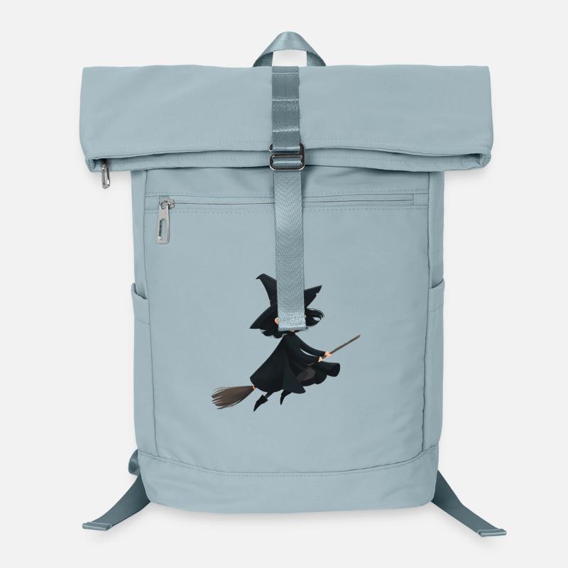 Sorcière volante sur son balai - Sac à dos ordinateur - bleu glacier