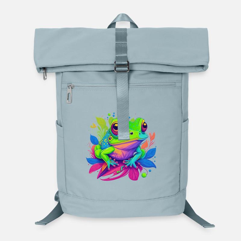 Rainbow frog on leaves Laptop Backpack