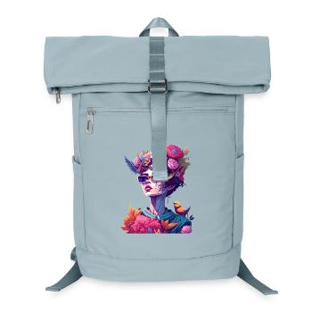 Blütenkönigin in Neon - Laptop-Rucksack  - Eisblau - Vorne