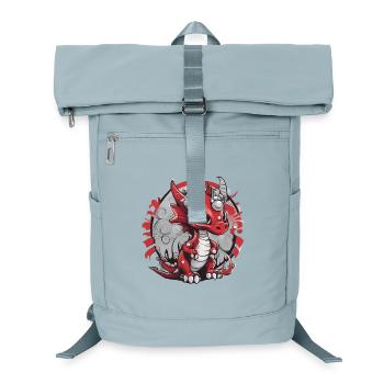 Caricature du Dragon Rouge Imprimé - Sac à dos ordinateur - bleu glacier - Devant