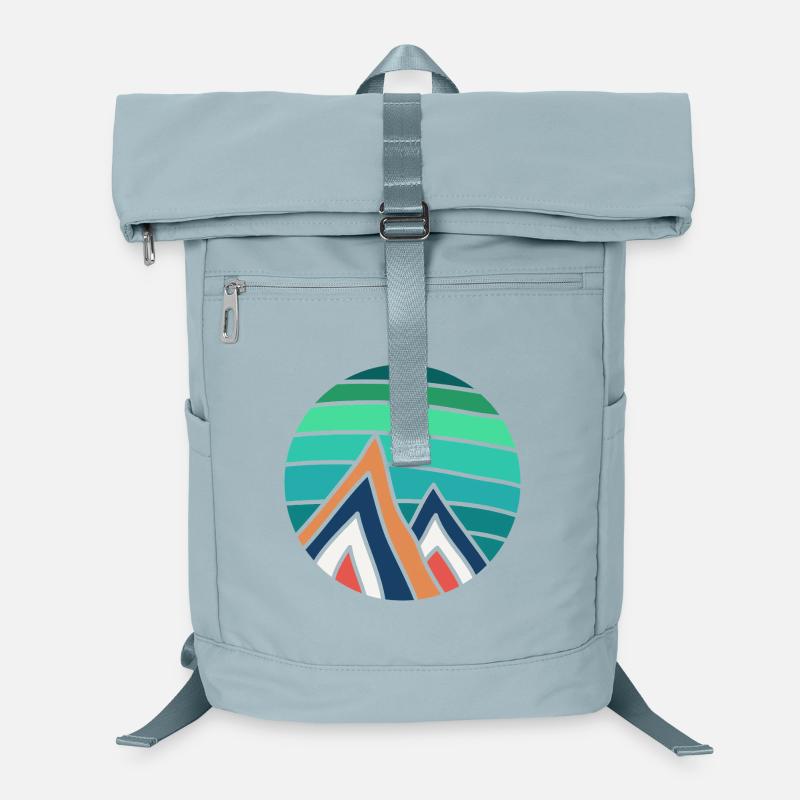 Turquoise Circle Mountains Laptop Backpack