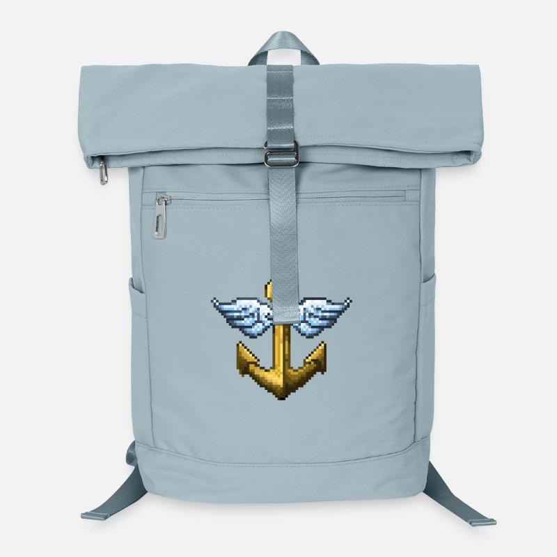 Retro Pixel Art Winged Anchor Laptop-Rucksack 