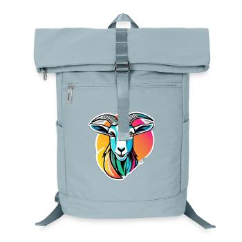 Colorful Rainbow Goat - Laptop Backpack - ice blue - Front