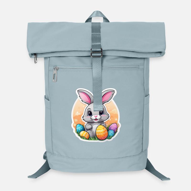 Lapin de Pâques pastel et œufs colorés Sac à dos ordinateur