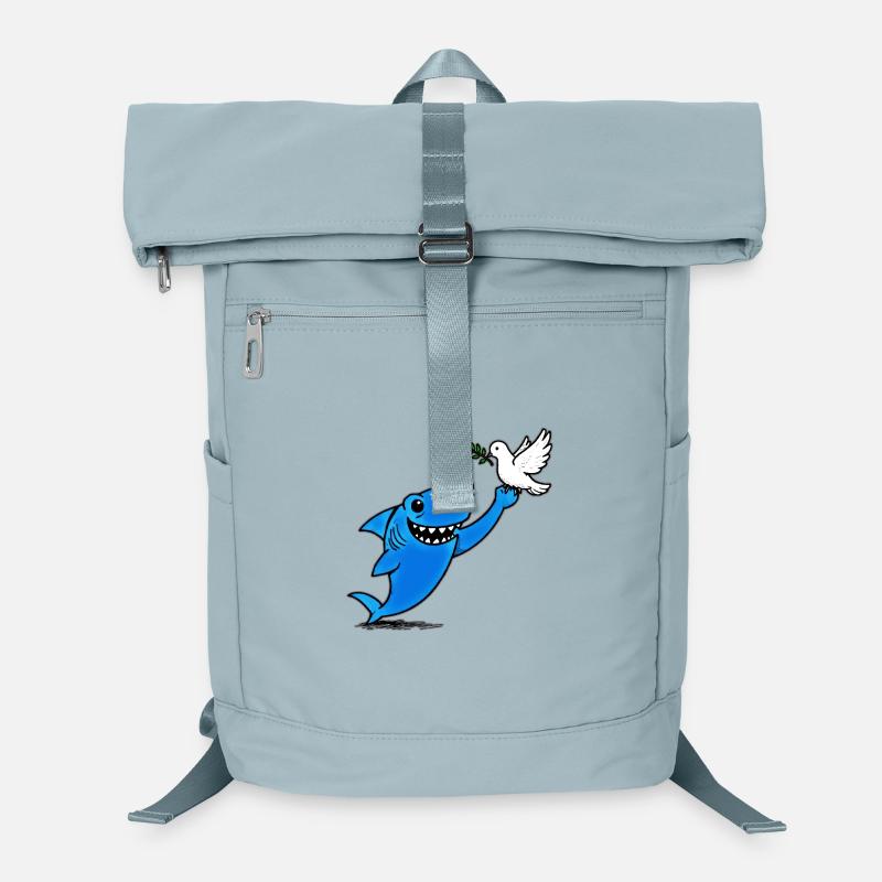 Le requin bleu rencontre la colombe de la paix Sac à dos ordinateur