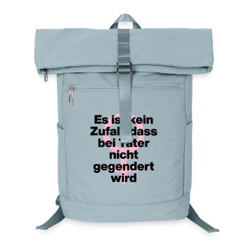 KEIN ZUFALL: TÄTER WERDEN GESCHONT! TÄTER GENDERN♀ - Laptop-Rucksack  - Eisblau - Vorne