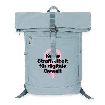 KEINE STRAFREIHEIT FÜR DIGITALE GEWALT! ♀ GIRLS - Laptop-Rucksack  - Eisblau - Vorne