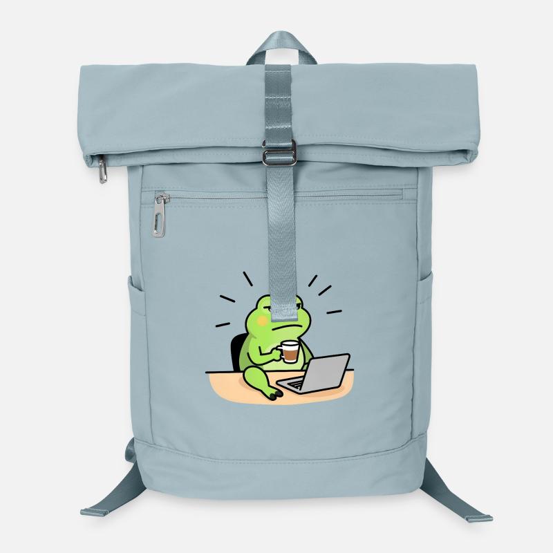 Frog coffee and laptop Laptop Backpack